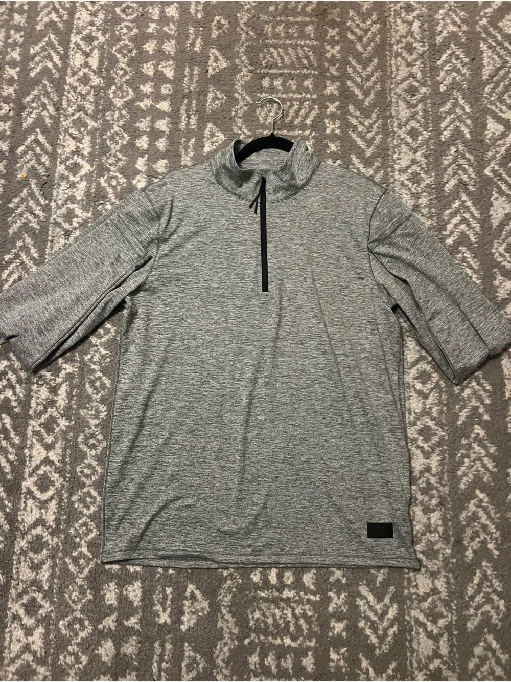 Abercrombie & Fitch Gray Heather Quarter-Zip Pullover
